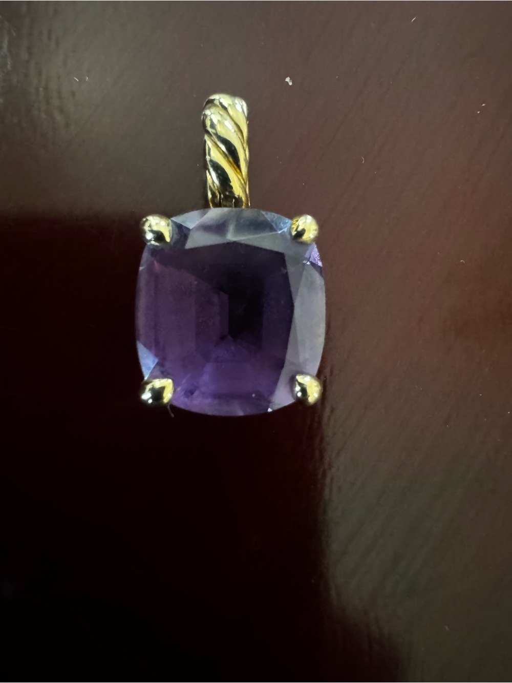 David Yurman 18K Yellow Gold Marbella
Amethyst Pendant | 12mm Faceted Purple
Ame - Picture 4 of 14